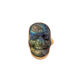 Alchemia Labradorite Sugar Skull Adjustable Ring